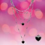 Collana Lunga a Più Fili con Ciondolo (Argento)