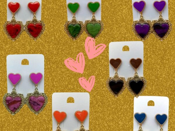 Orecchini a Cuore con Venature