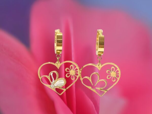 Orecchini in Acciaio con Ciondolo a Cuore